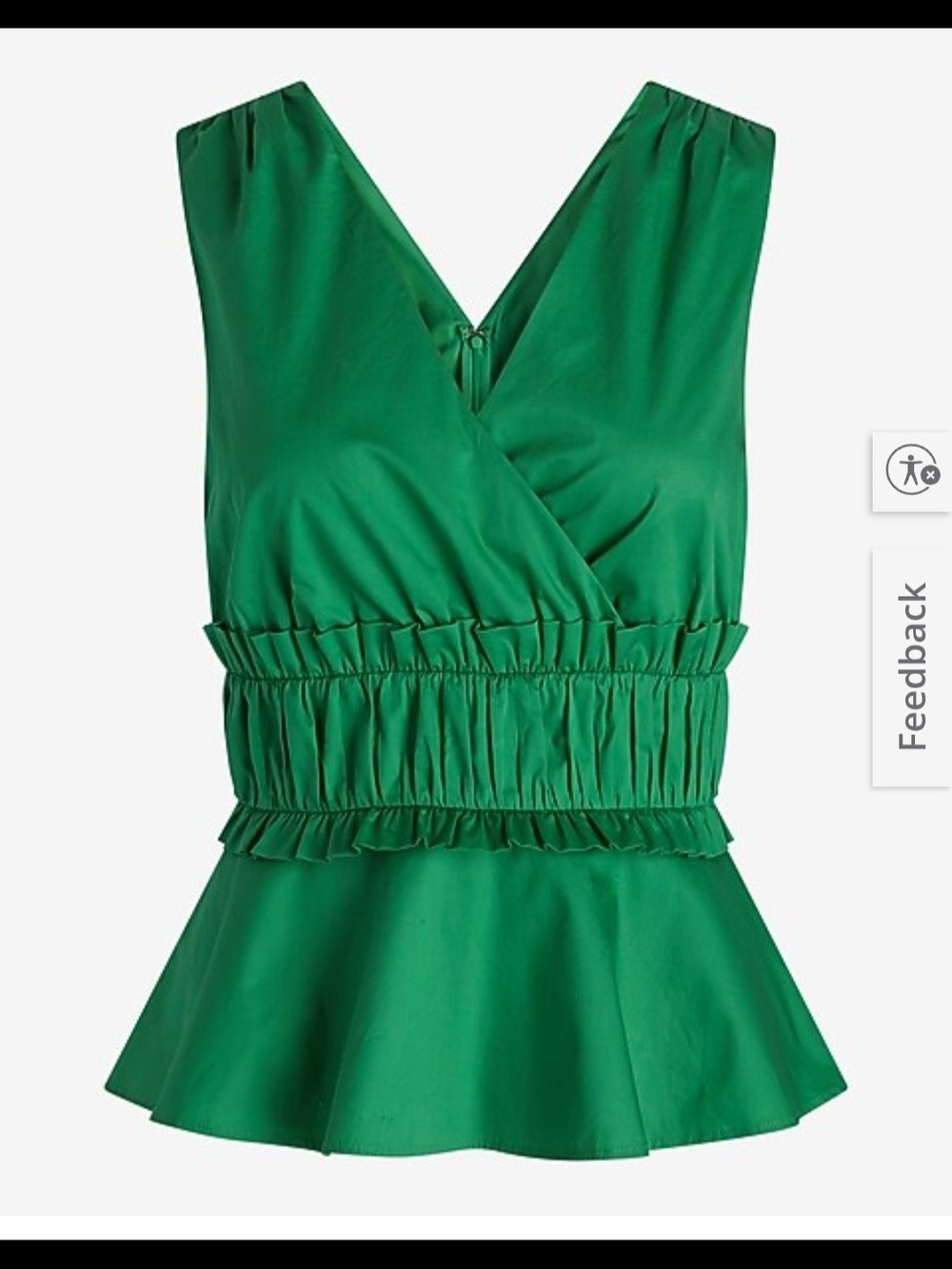 Express Emerald Green Peplum Top - Picture 4 of 7